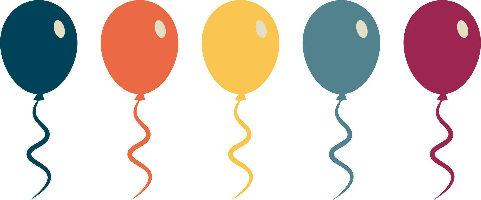 retro de colores globos vector conjunto transparente antecedentes