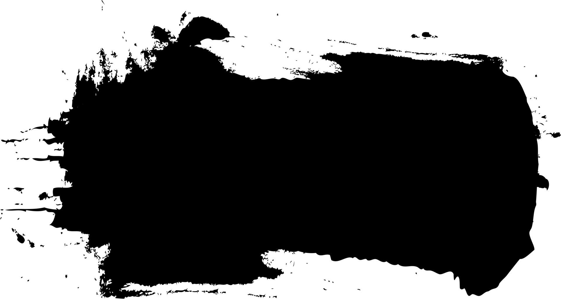 Black Grunge Brush Stroke Banner Gritty Design Vector Text Box Frame