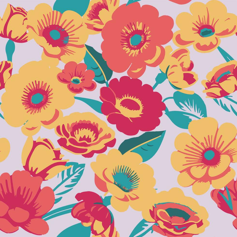 Vector Retro Vintage Abstract Floral Seamless Surface Pattern for Products or Wrapping Paper Prints.