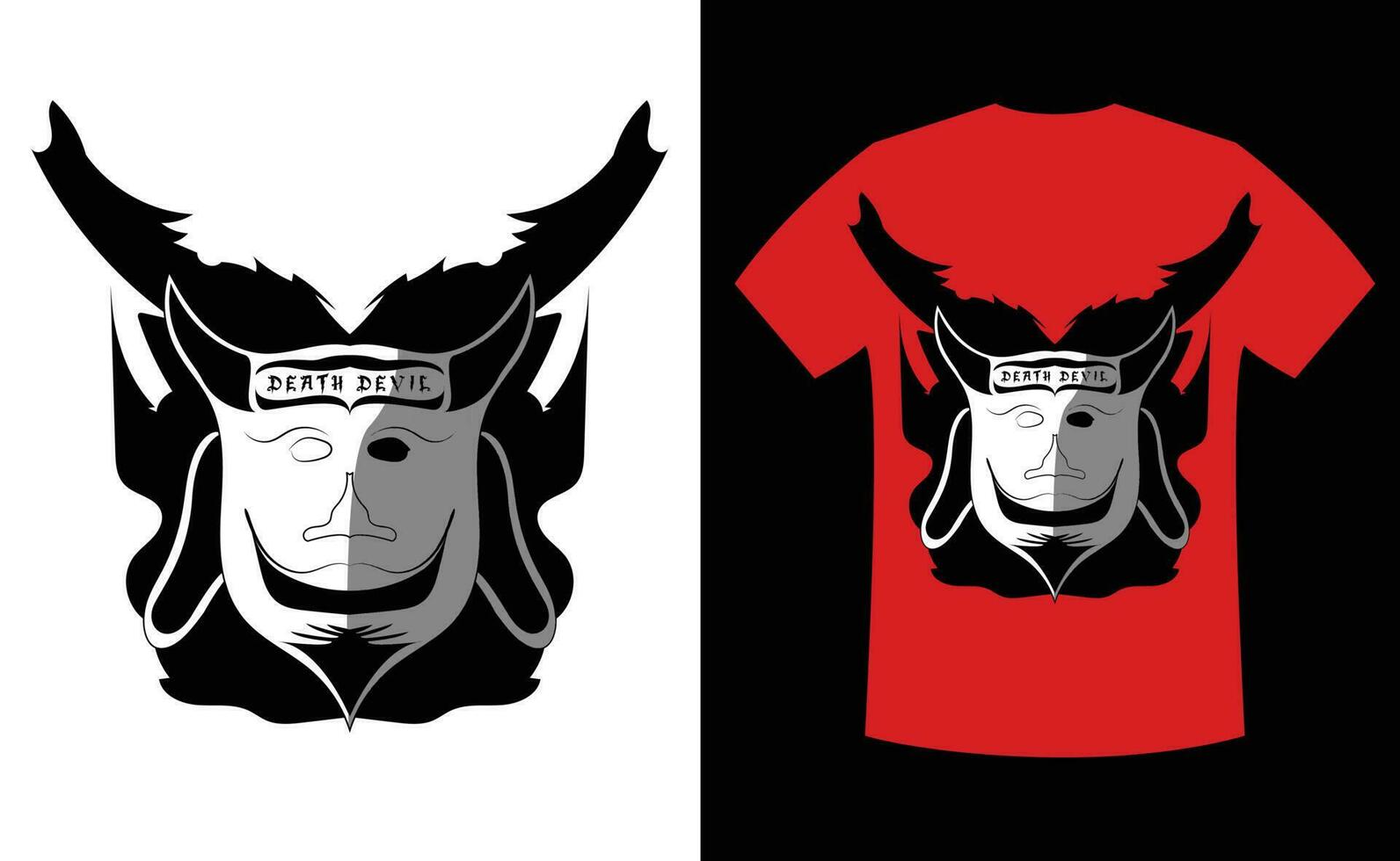 devil of death t shirt design. Freely created devil image. vector