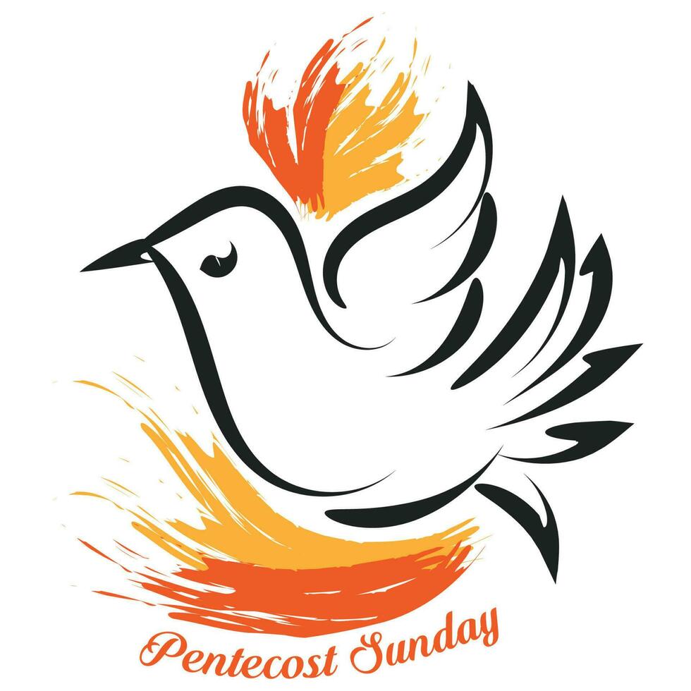 Pentecost Poster Design for print or use as poster, card , flyer or T Shirt vector