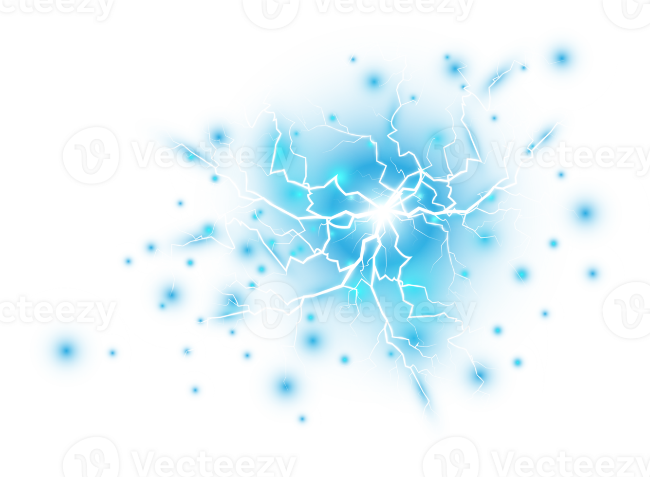 Blue Magic lightning and bright light effects. Discharge electric current. Charge current. Natural phenomena. PNG. png