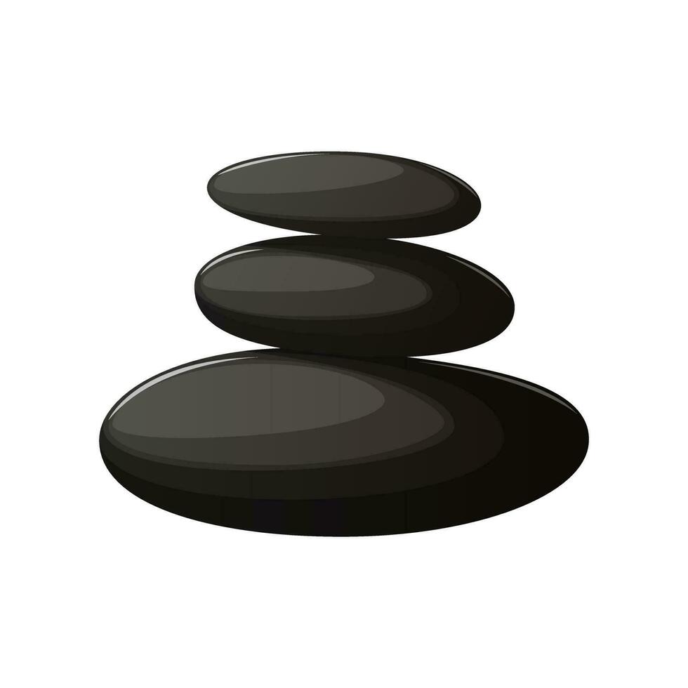 Black spa stones. Balance. Decorative accessory for salons, massage, relaxation. Cartoon style. Trendy vector illustration.