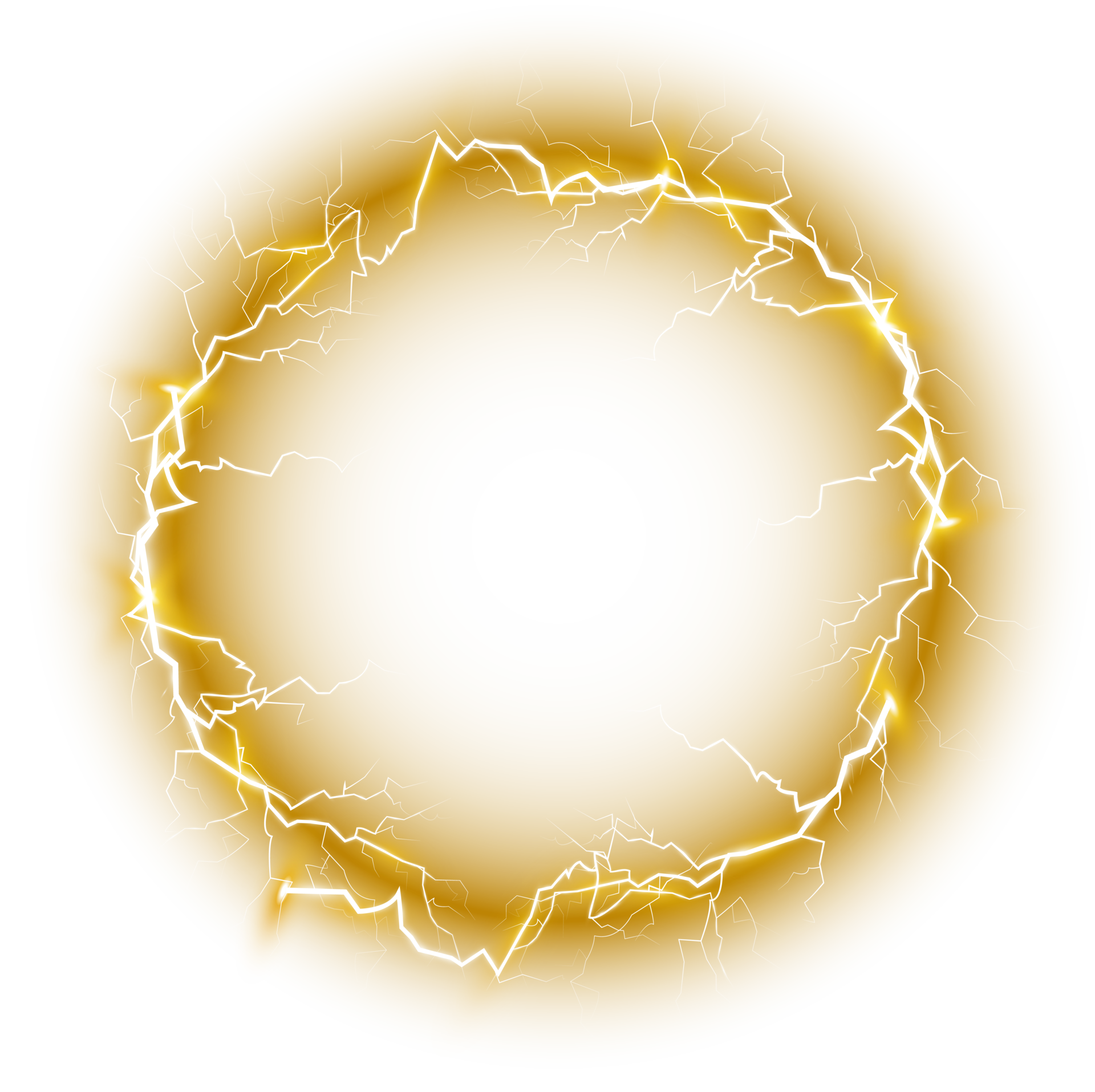 Yellow Ball lightning. Abstract electric lightning strike. Light flash