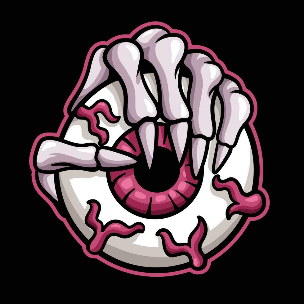 Skull Holding eyes vector
