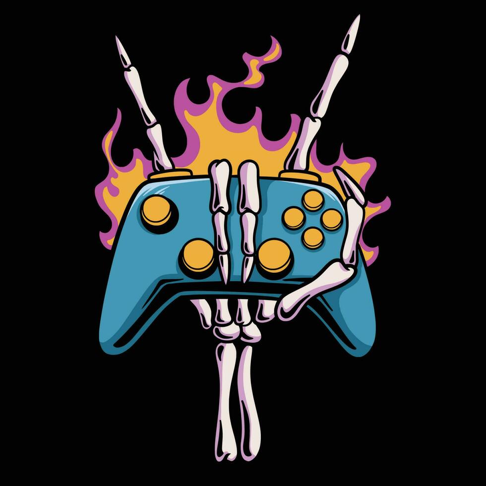 Skull hand Gamers vector