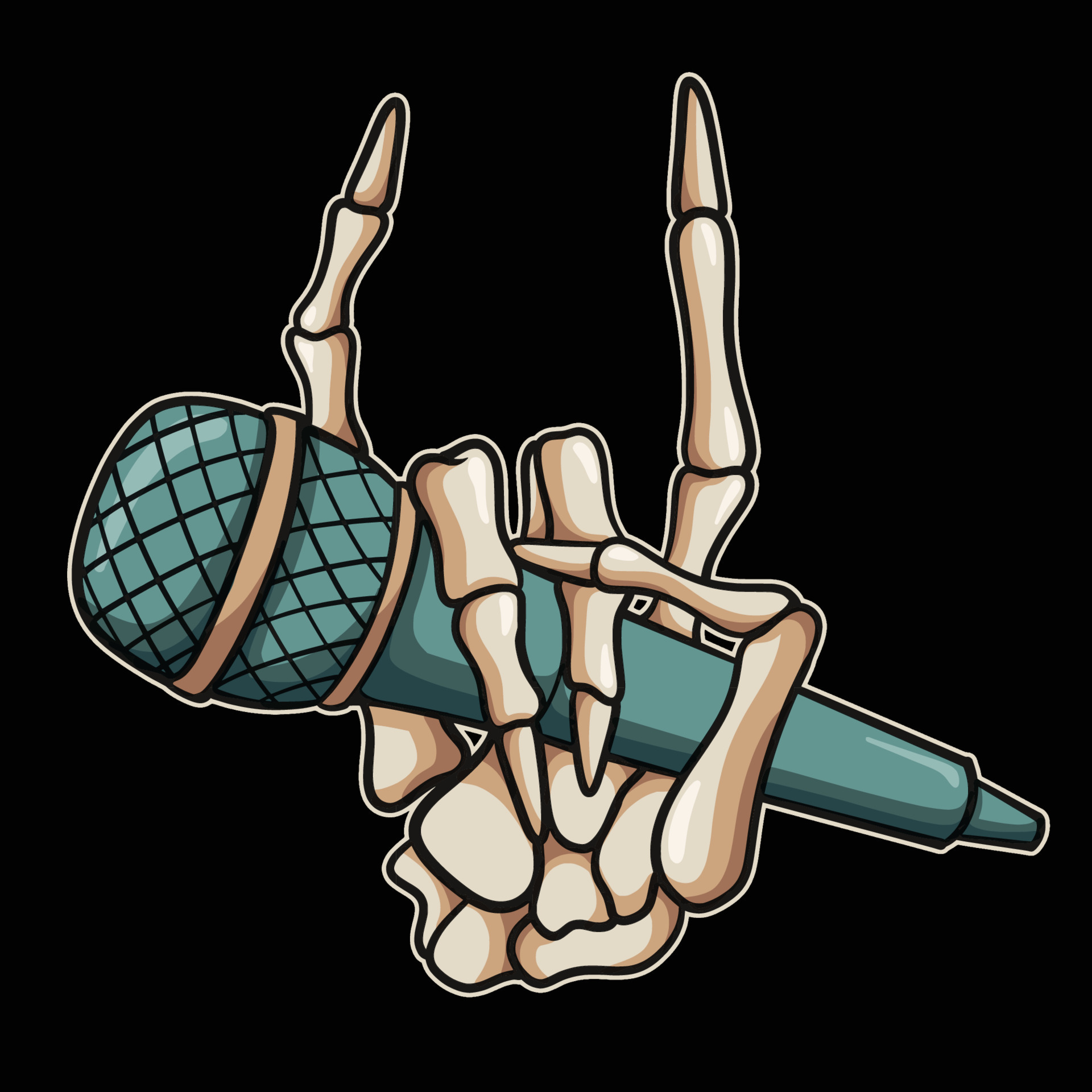 Skull Metal Microphone 23364232 Vector Art at Vecteezy