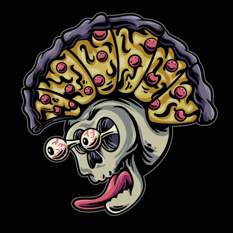 Skull Punk Pizza vector