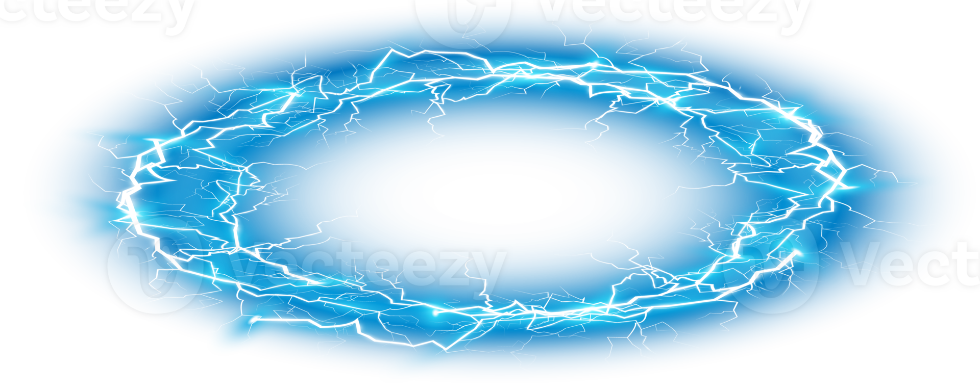 Blue Ball lightning. Abstract electric lightning strike. Light flash, thunder, spark. PNG. png