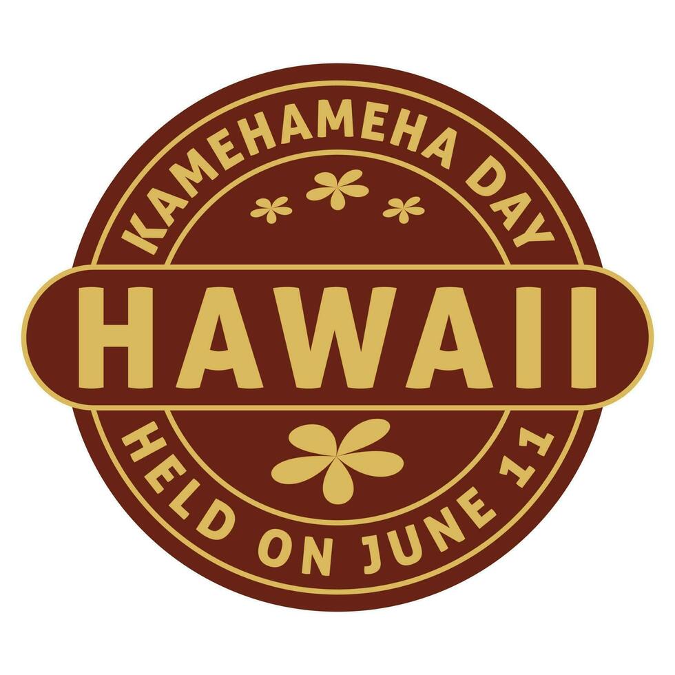 kamehameha día diseño, Insignia diseño, logo, bandera, emblema, sello, pegatina, retro insignia, Clásico insignia, Rey kamehameha día es retenida en junio 11, saludo tarjeta, estampilla, bandera, vector ilustración