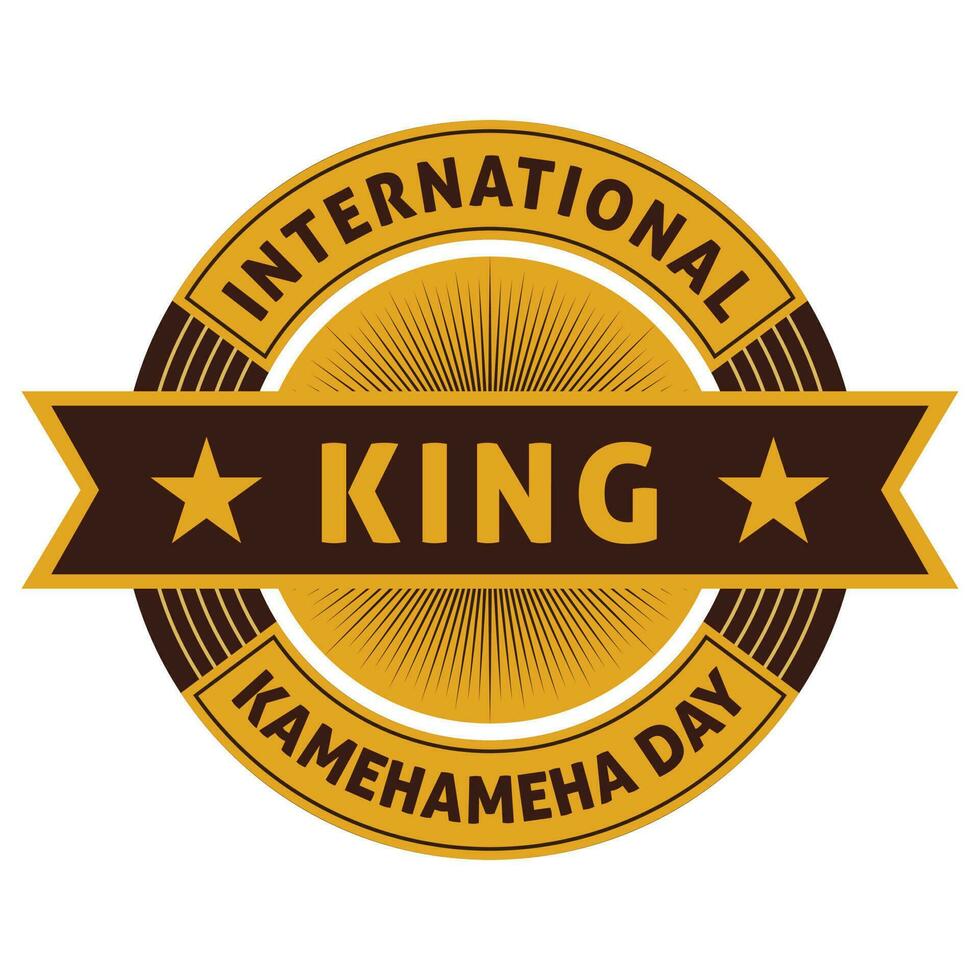 Kamehameha Day Design, Badge Design, Logo, Banner, Emblem, Seal, Sticker, Retro Badge, Vintage Badge, King Kamehameha Day is Held On June 11, Greeting Card, Stamp, Banner, Vector Illustration