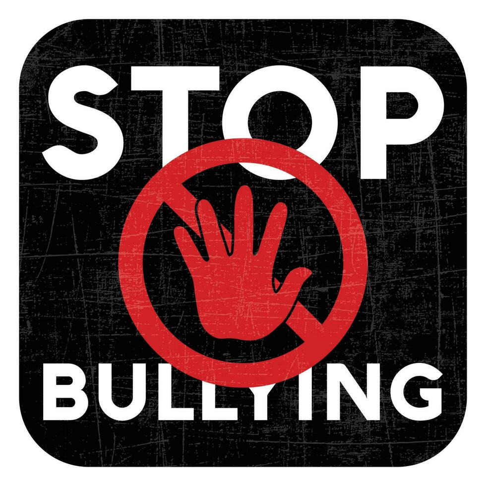 stop bullying rubber stamp, badge, vintage badge, retro badge, vintage logo, child abuse in the school, cyberbullying  seal design concept, stop bullying design for awareness vector illustration