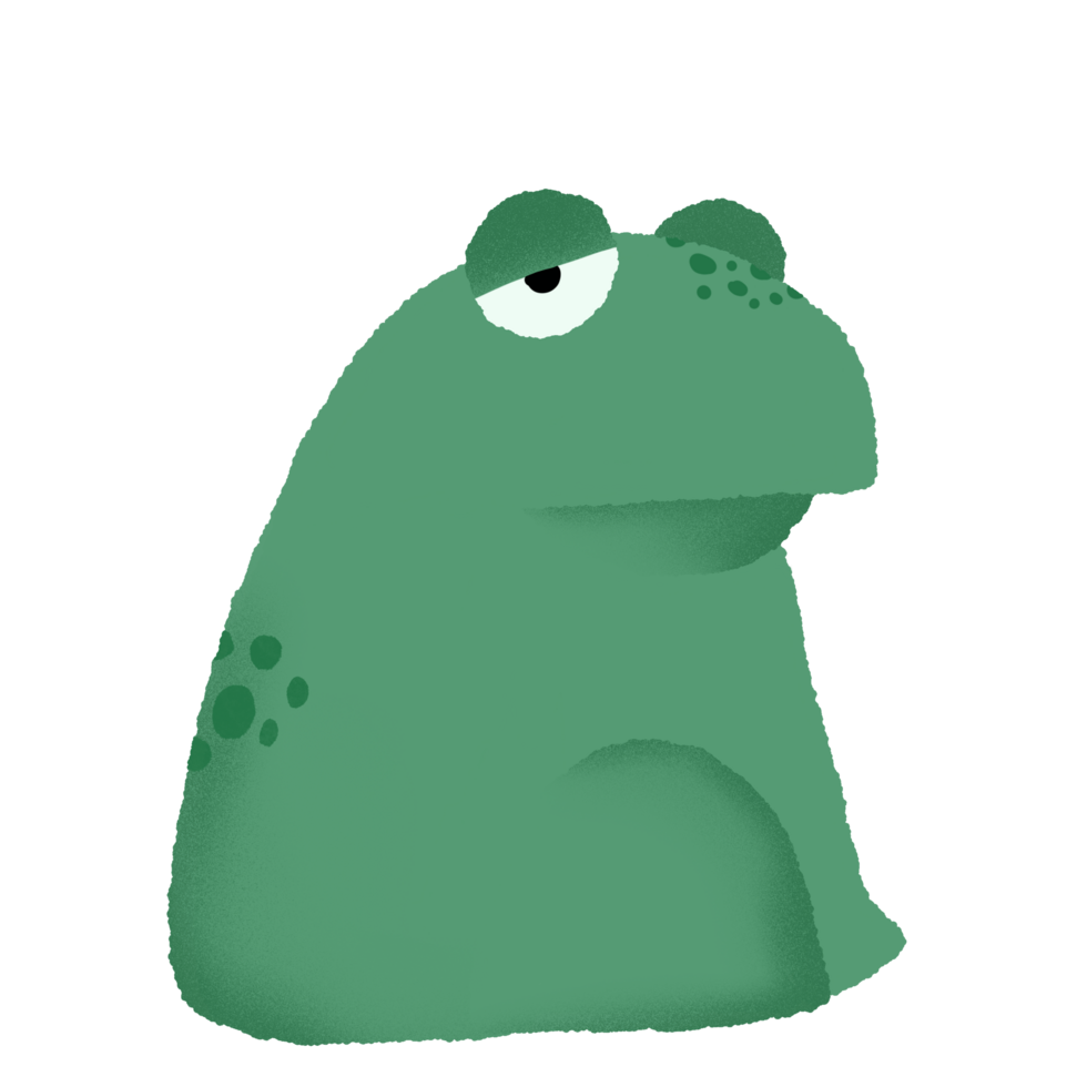 tired and bored green frog png