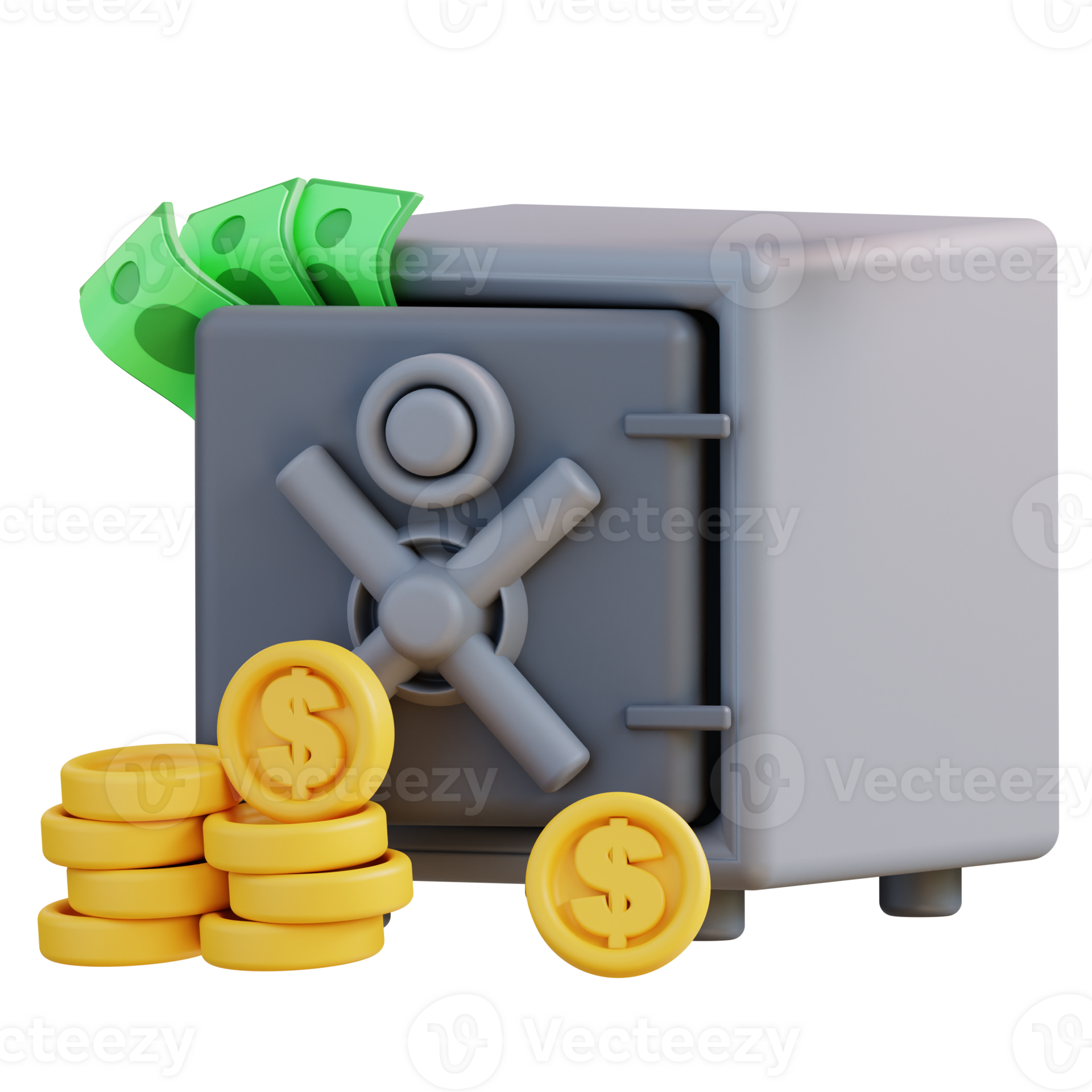 3d Illustration of money safe deposit box 23364427 PNG