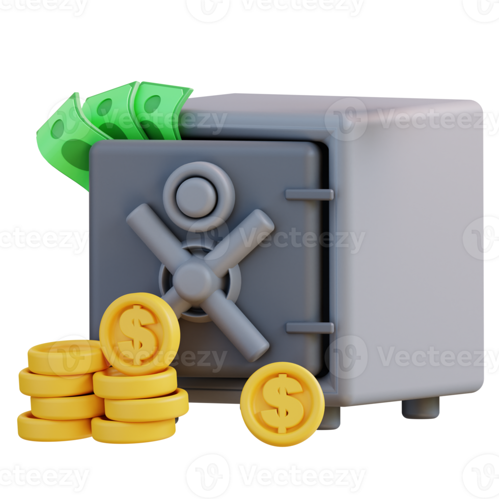 3d Illustration of money safe deposit box 23364427 PNG