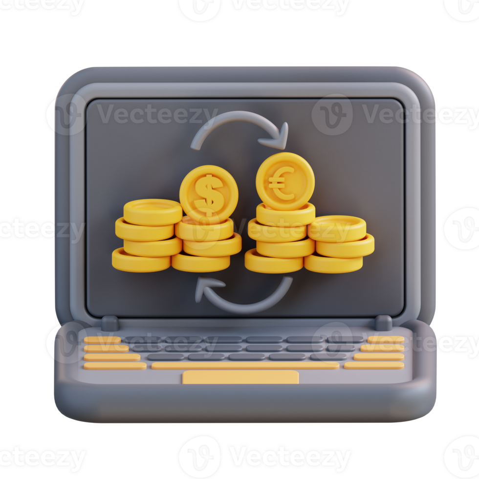 3d-illustration-exchanging-dollars-for-euros-23364428-png