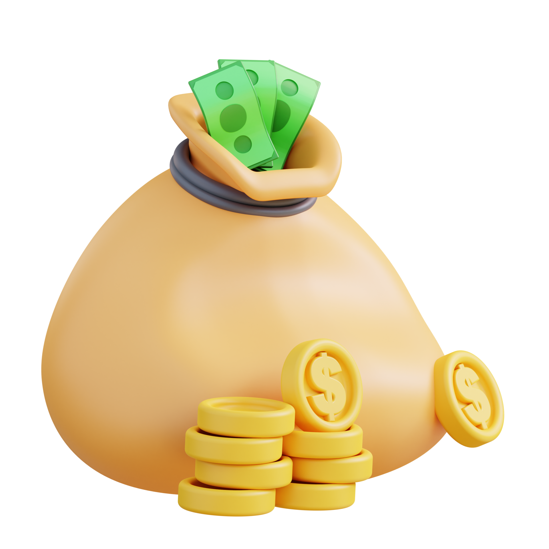 3d Illustration of a money bag 23364431 PNG