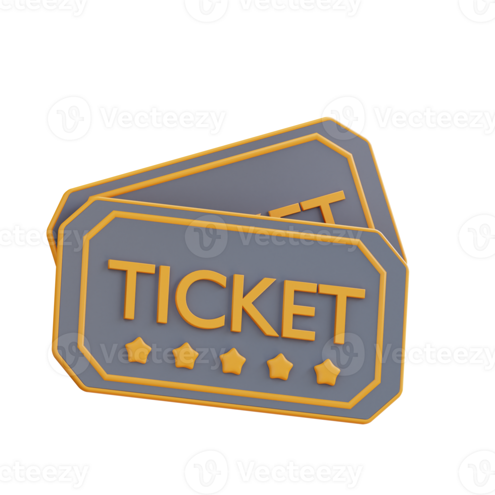 3d illustration cinema ticket png