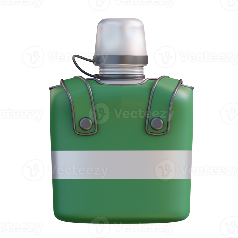 3d illustration of camping water bottle png