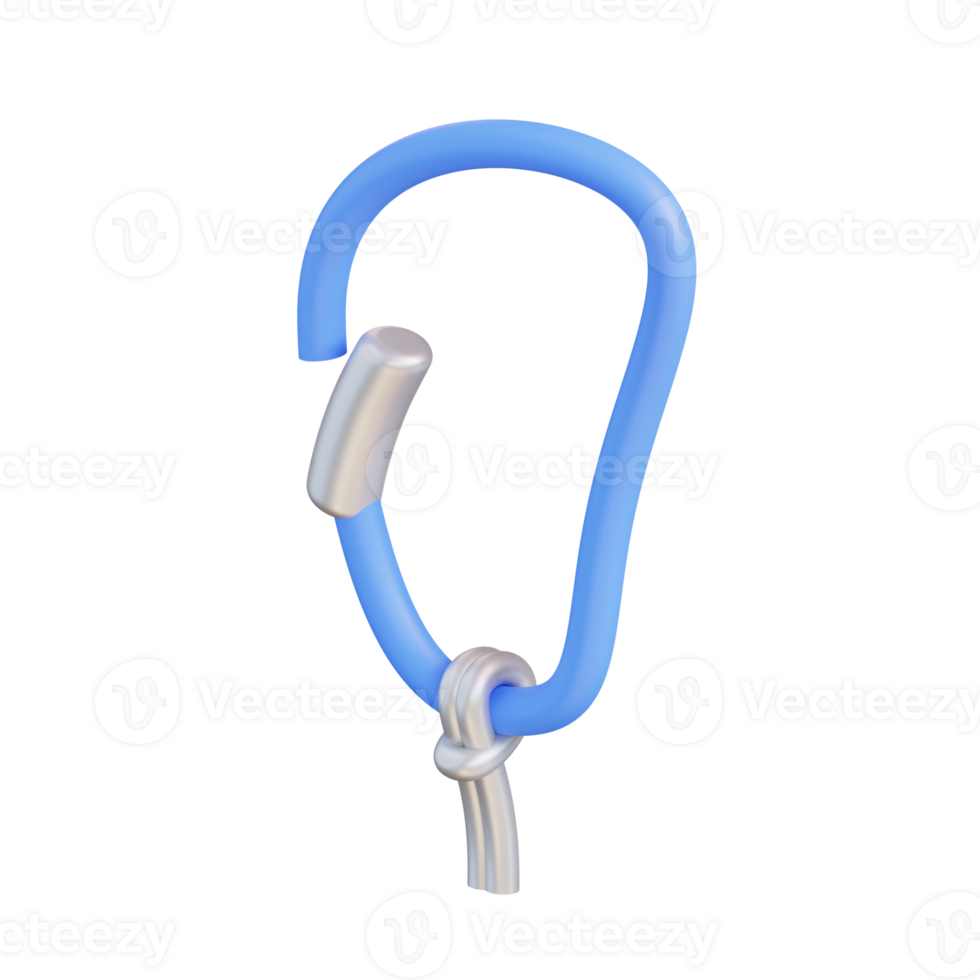 3d illustration of carabiners png