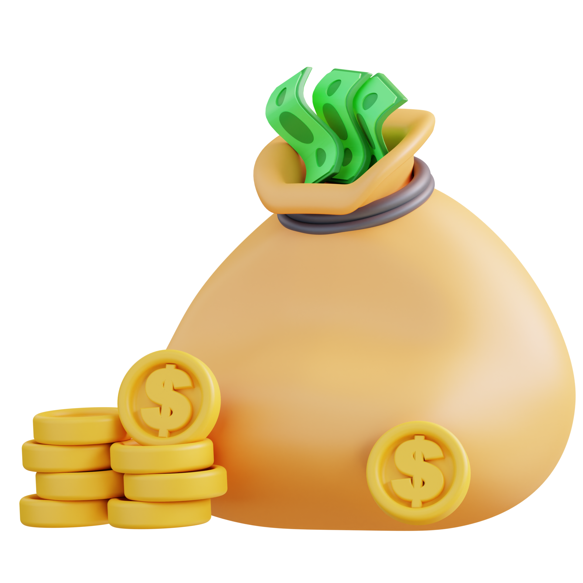 3d Illustration of a money bag 23364544 PNG