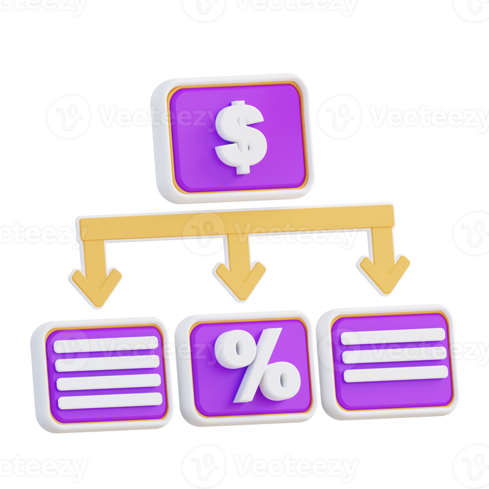 3d illustration of financial mechanism hierarchy png