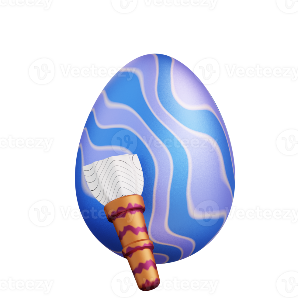 3d Illustration of painting an egg png