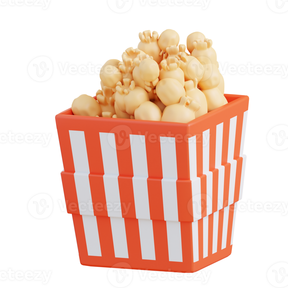 3d illustration popcorn png