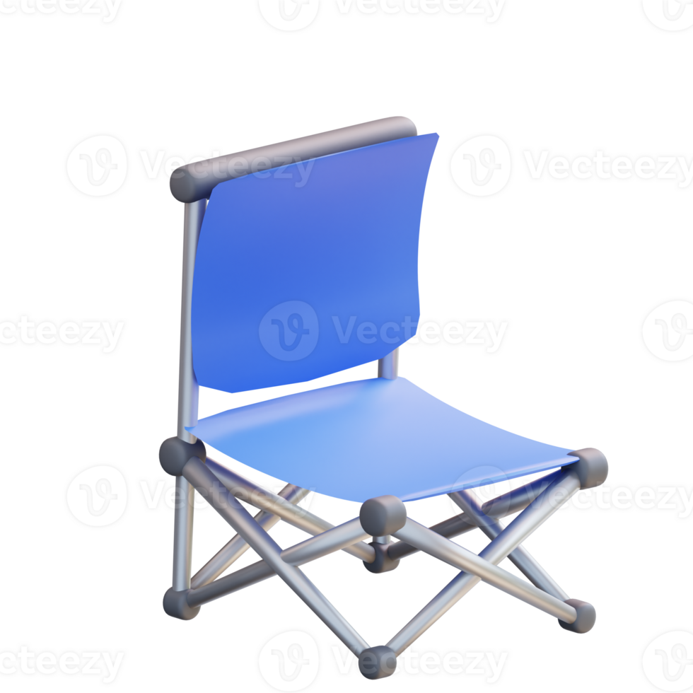 3d illustratie van camping vouwen stoel png