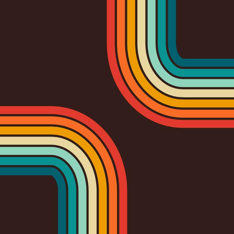 retro vintage 70s style stripes background poster lines. shapes vector design graphic 1970s retro background. abstract stylish 70s era line frame illustration.