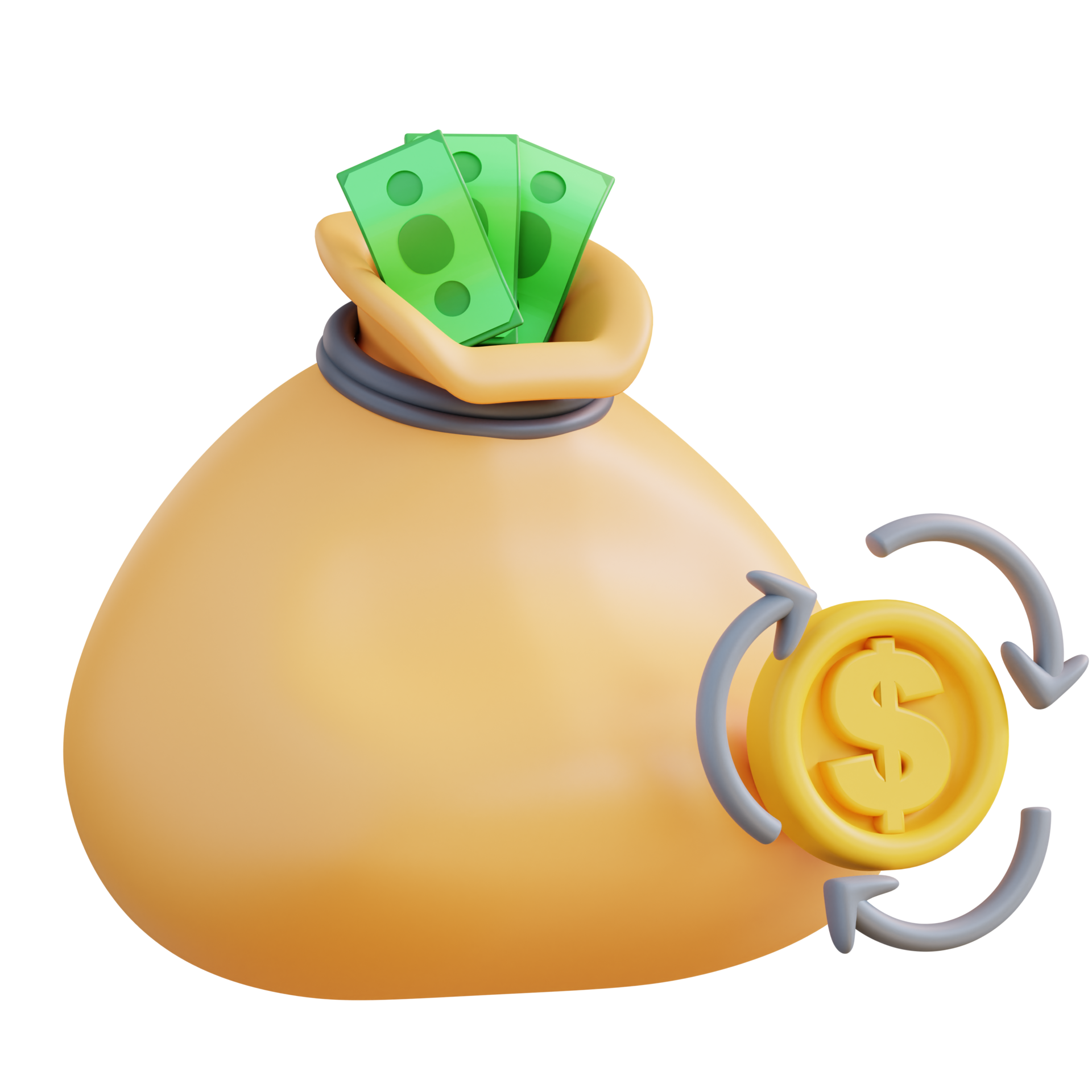 3d Illustration of a money bag 23364764 PNG