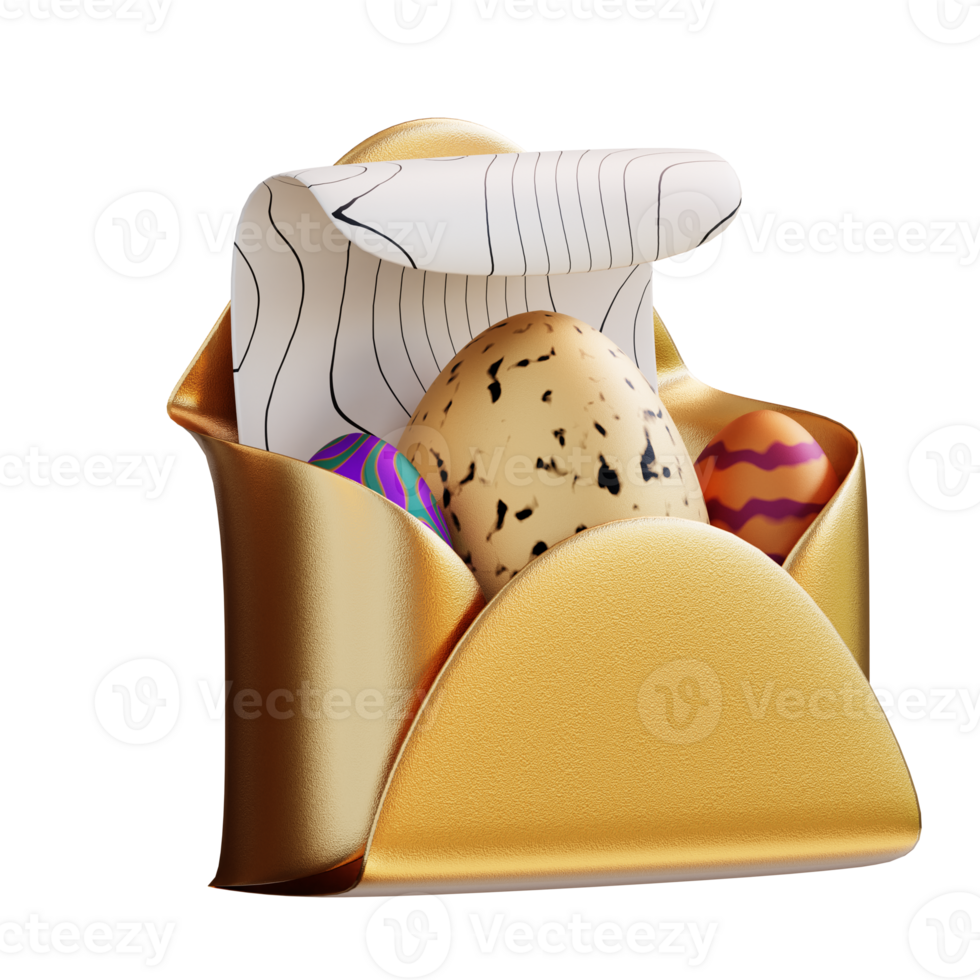 3d illustration of lettering easter egg png