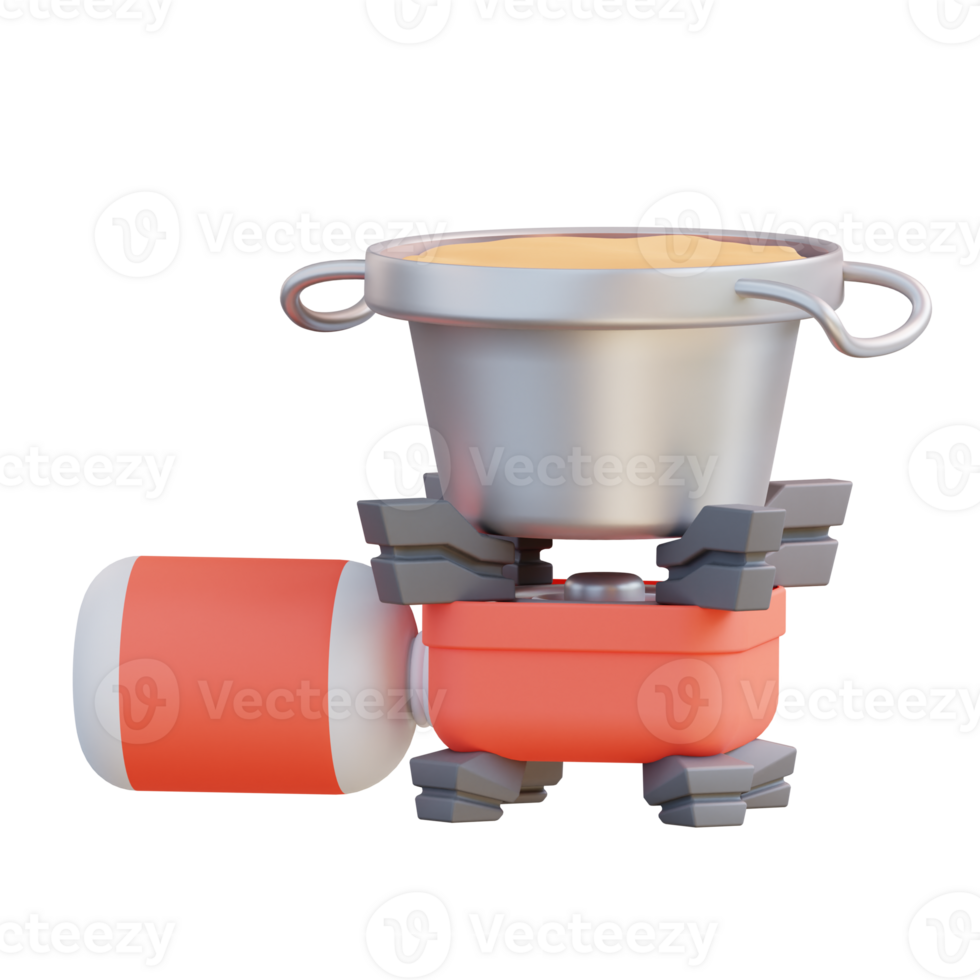3d illustration mini camping gas stove png