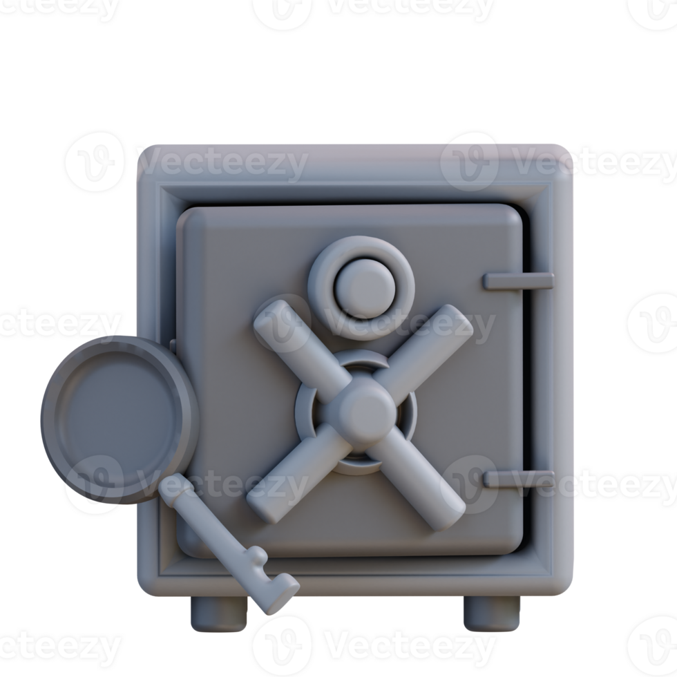 3d Illustration of money safe lock box png