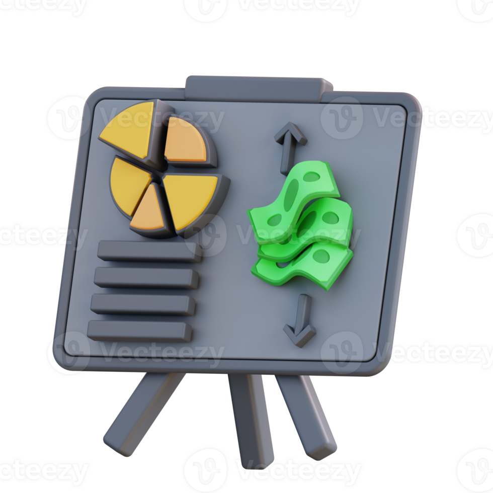 3d Illustration of financial graph presentation png
