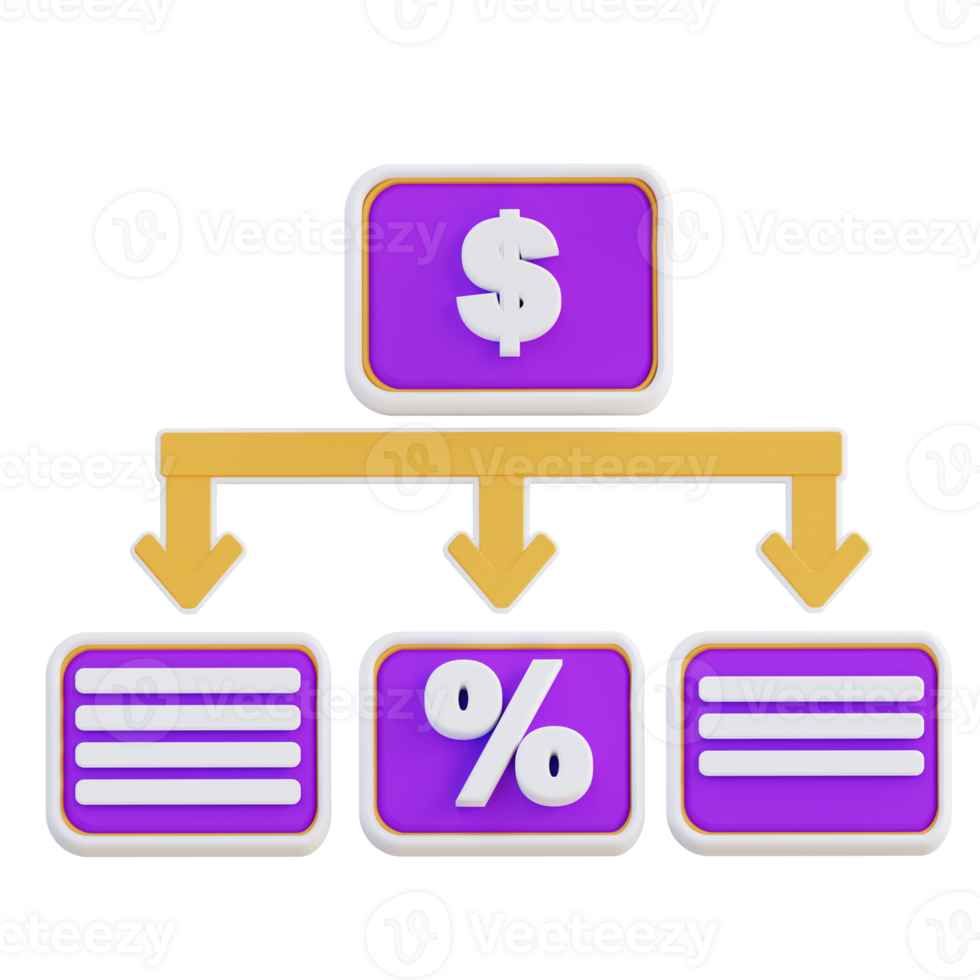 3d illustration of financial mechanism hierarchy png