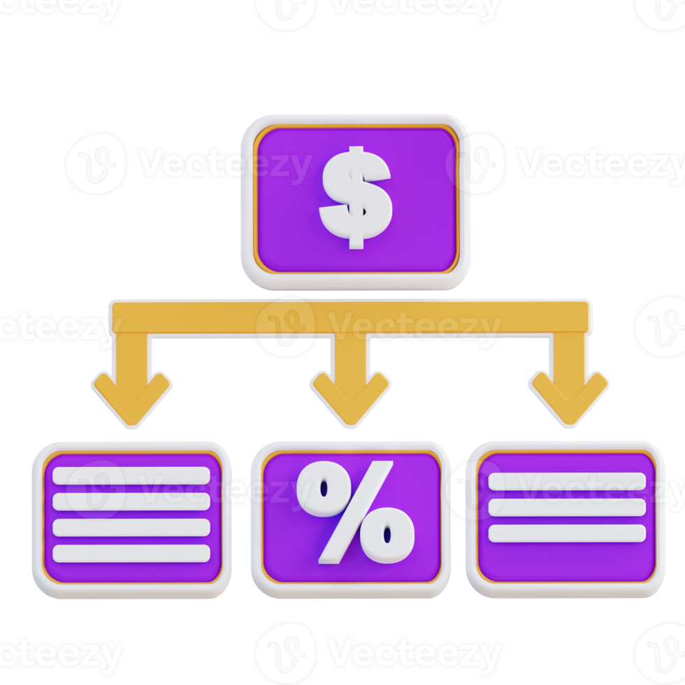 3d ilustração do financeiro mecanismo hierarquia png