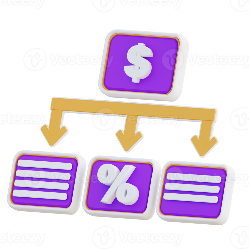 3d illustration of financial mechanism hierarchy png