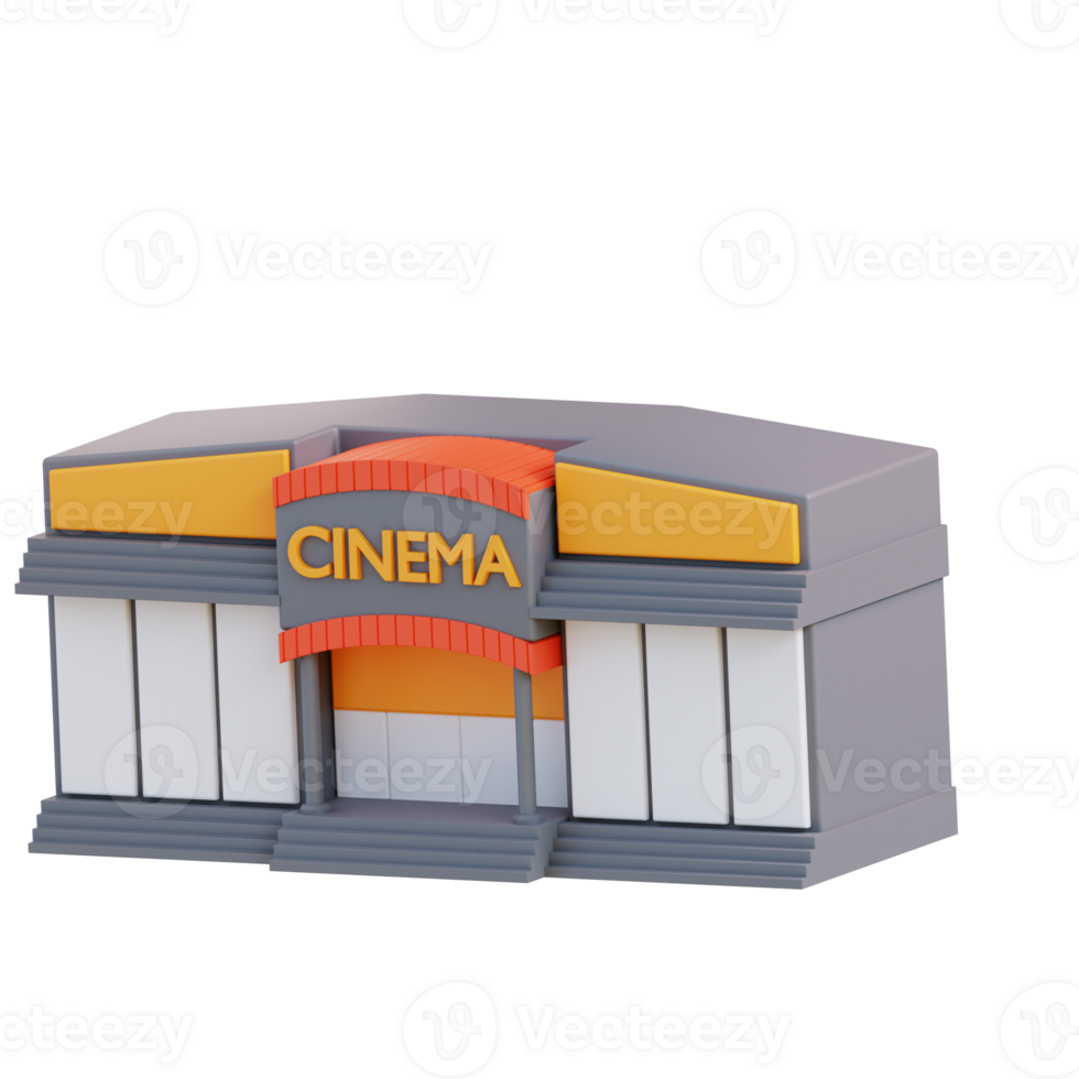 3d illustrazione cinema edificio png