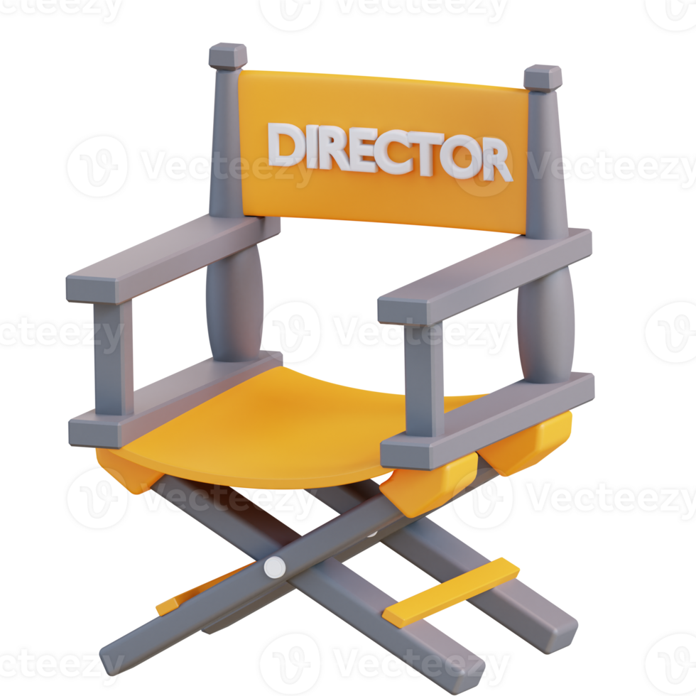 3d illustration réalisateur chaise png