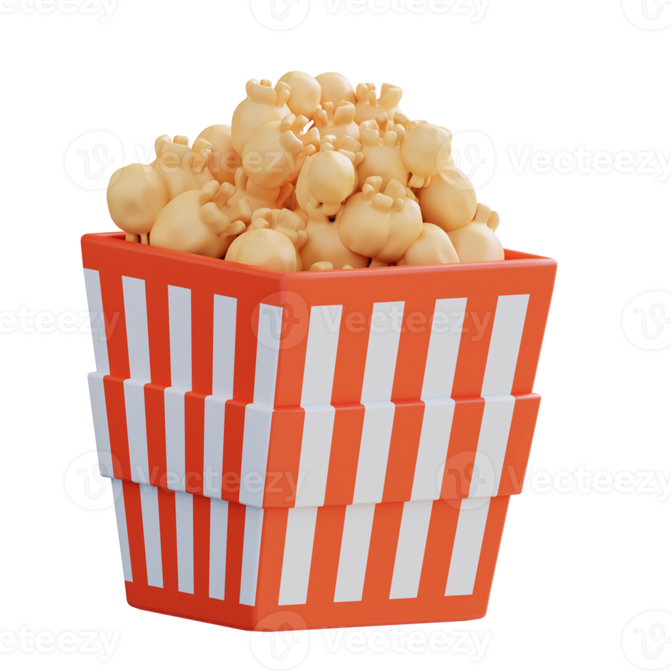 3d illustration popcorn png