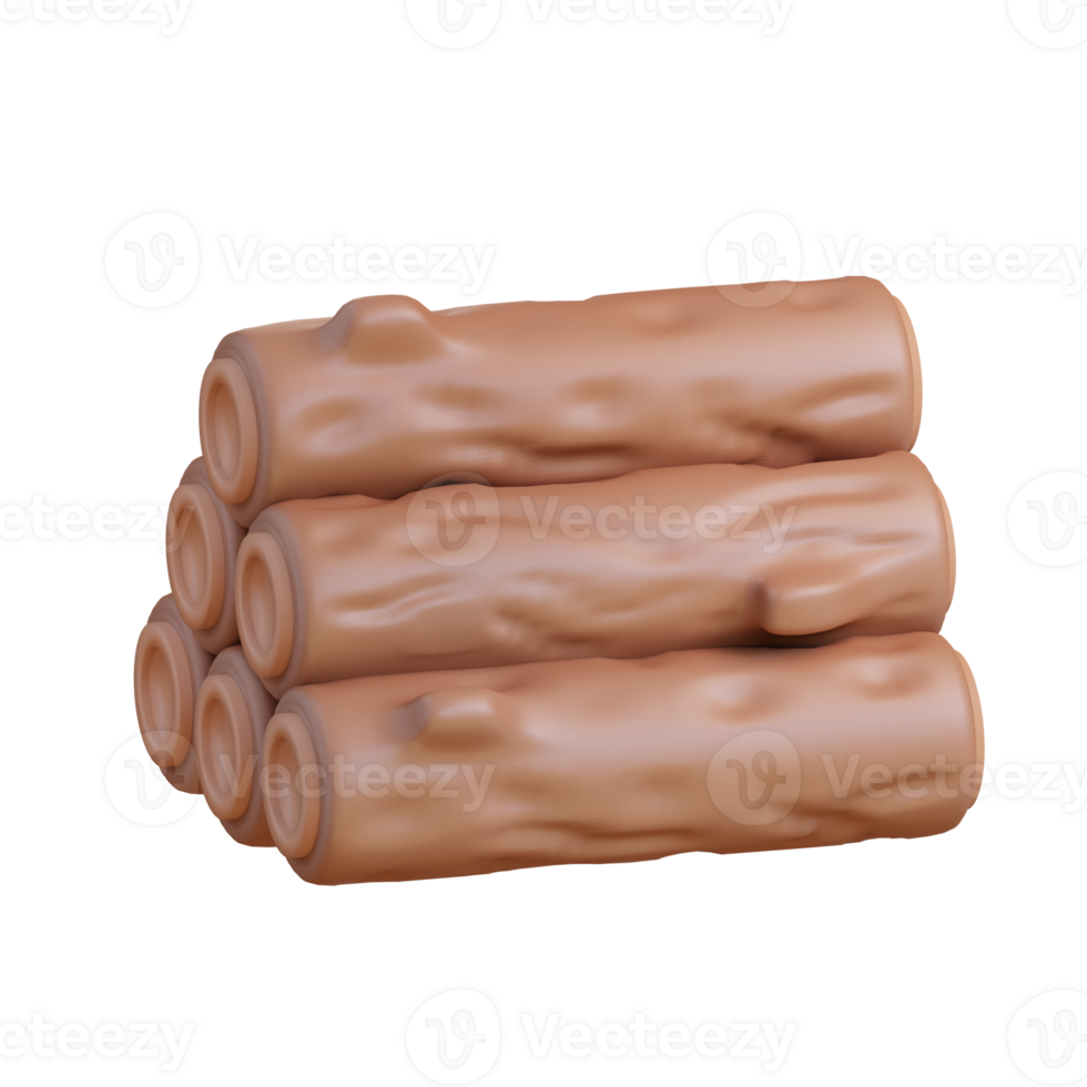 3d Illustration of pile of firewood png