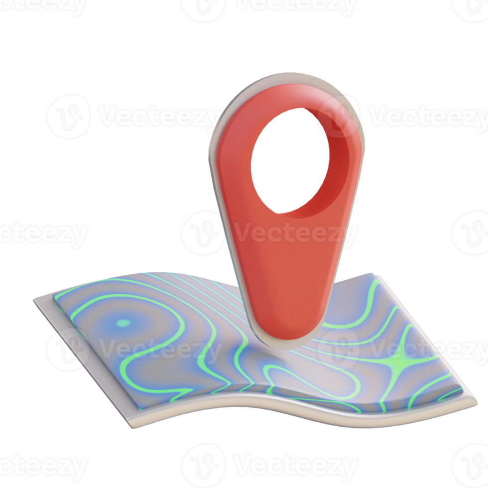 3d illustration map of camping location png