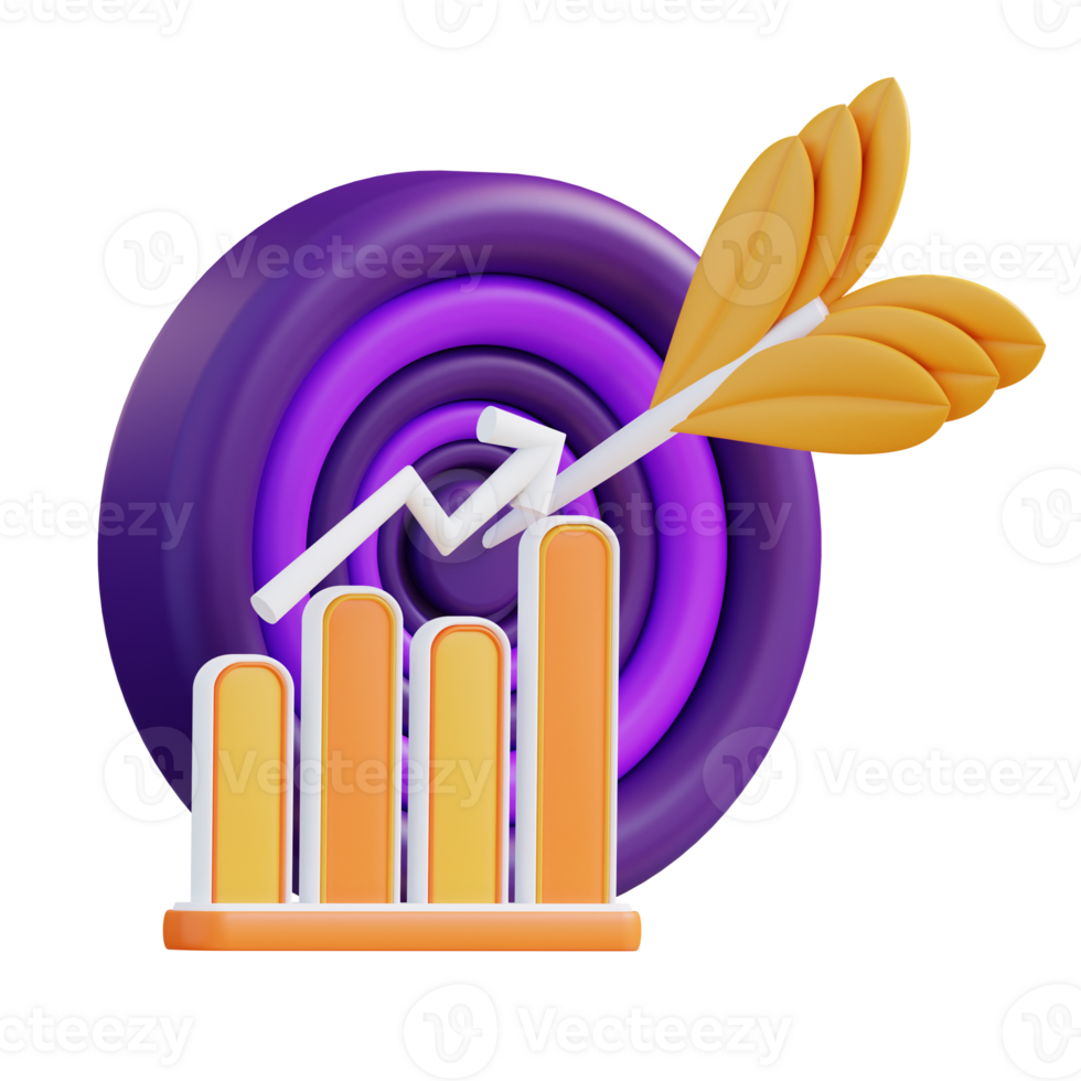 3d illustration business financial targeting png