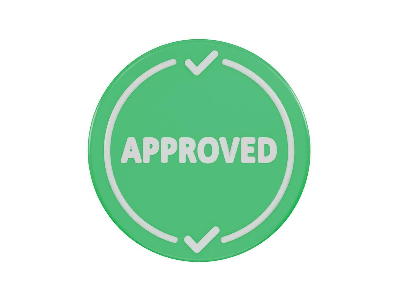 approved icon 3d rendering vector illustration