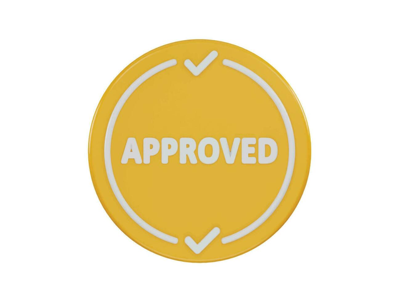 approved icon 3d rendering vector illustration