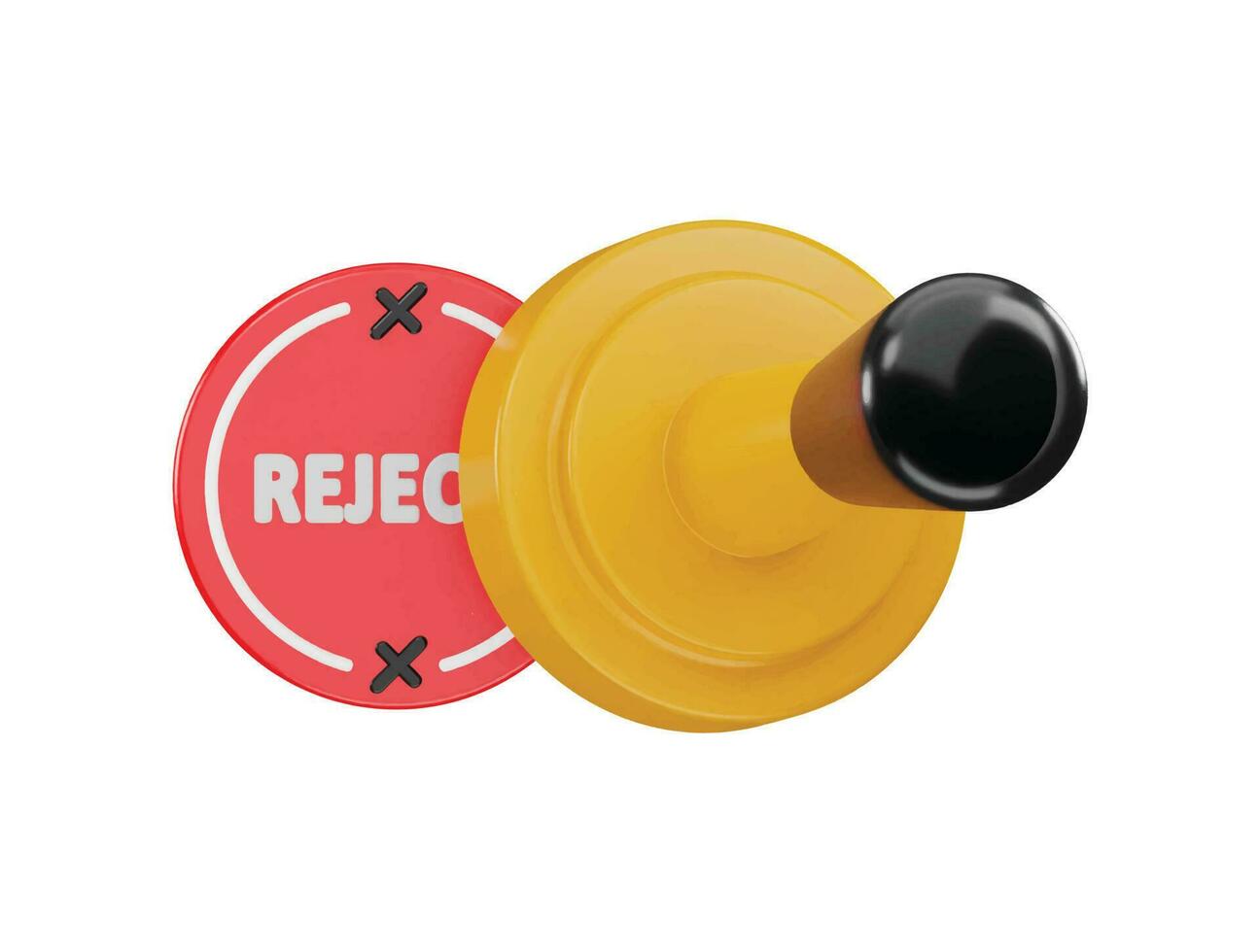 rejection stamp icon 3d rendering vector illustration