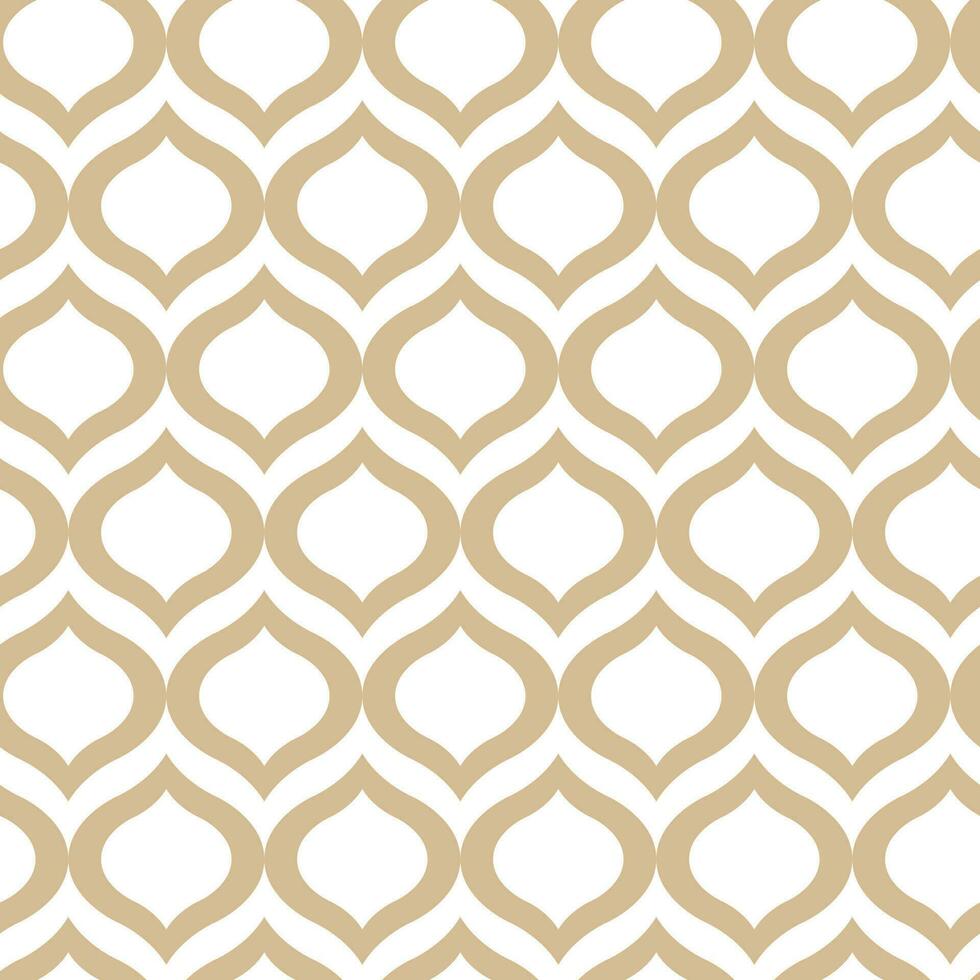 Abstract geometric gold pattern on a white background. Seamless linear illustrations in Arabic style. Stylish fractal texture. Vector drawing to fill the background, laser engraving and cutting.