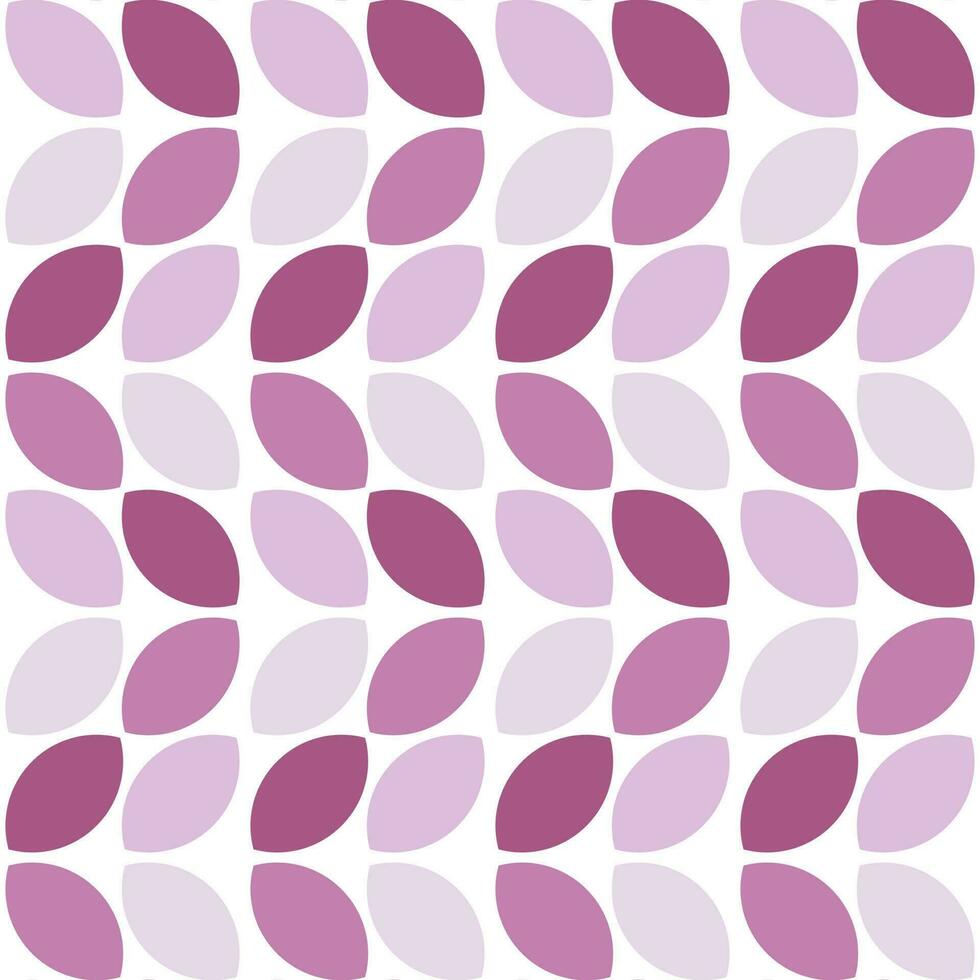 Modern minimalistic  geometric seamless pattern, rounded shapes, leaves in pink color scheme on a white background vector