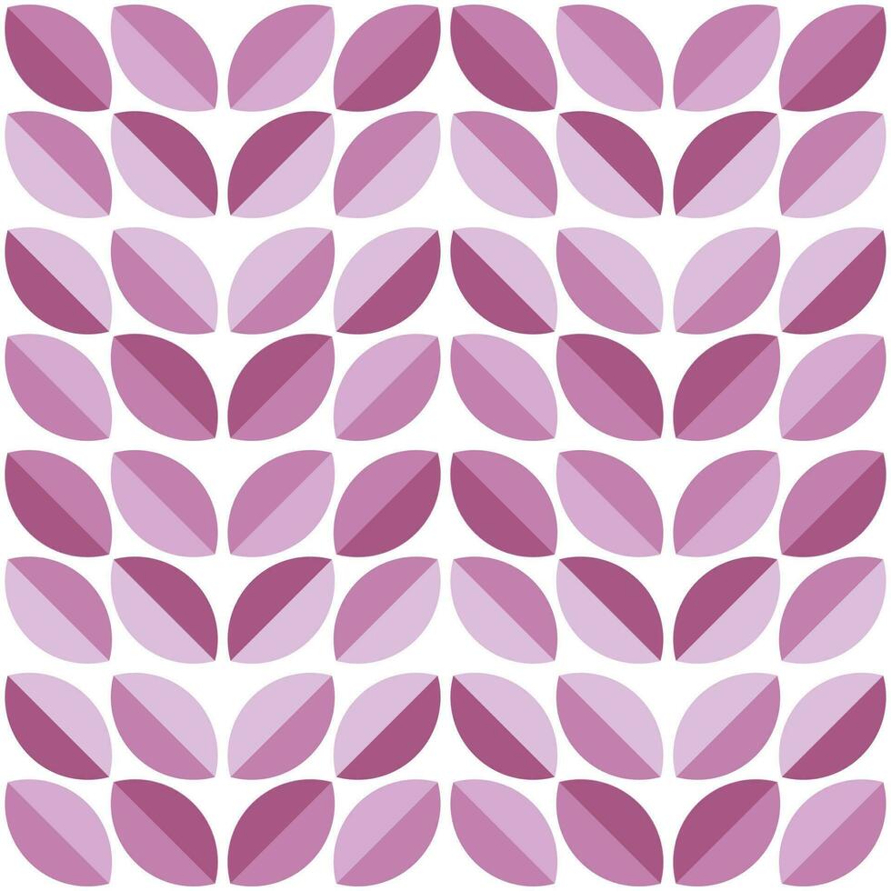 Modern minimalistic  geometric seamless pattern, rounded shapes, leaves in pink color scheme on a white background vector